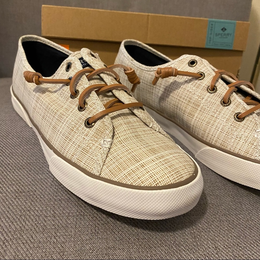 NIB Sperry Pier View Crosshatch Linen Sneaker 9.5
